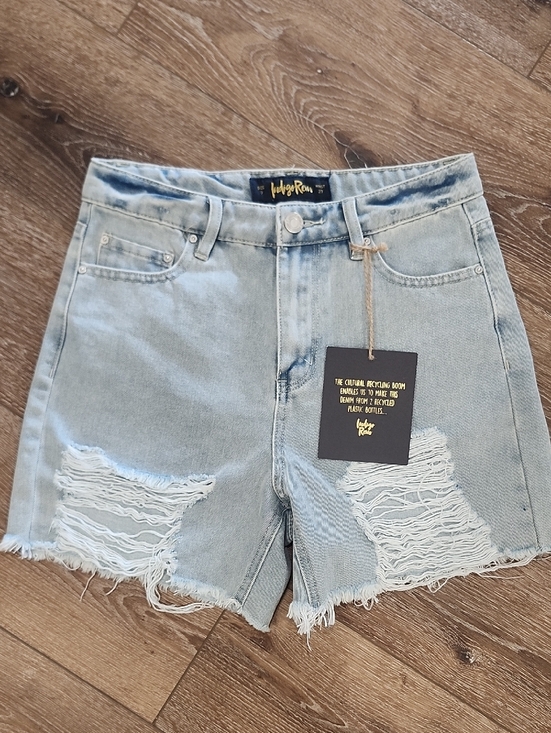 Indigo Rein Pants - Indigo Rein Recycled Sustainable Light Blue Distressed Grunge High Rise Shorts 7